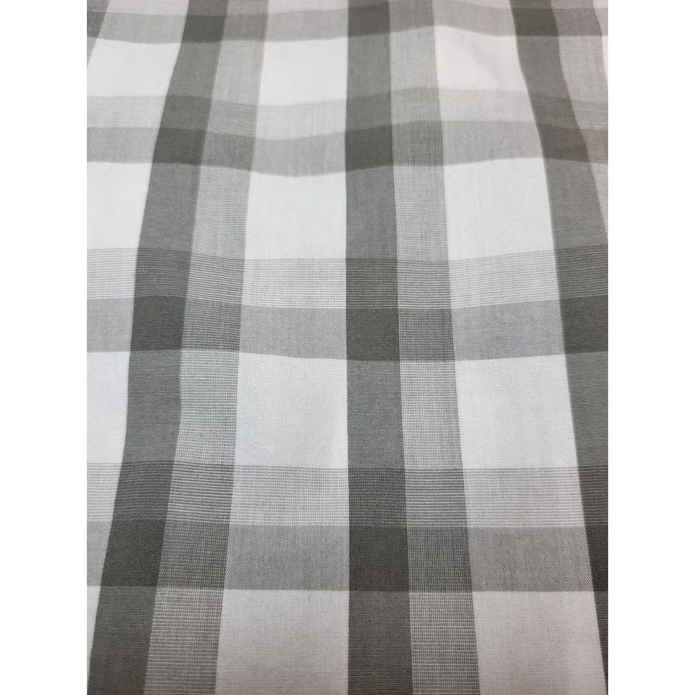 Banana Republic Mens Grey White Plaid Cotton Button Up Shirt XL 17-17 1/2 Preppy